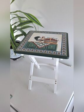 Small farmhouse-style wooden side table